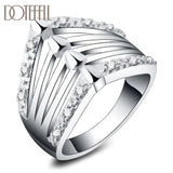 925 Silver Zircon Crystal Ring Wedding Engagement Gift Jewelry