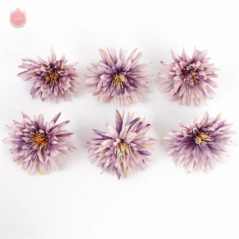 10Pcs Artificial Chrysanthemum Heads DIY Flower Wreath Bride Wedding Decor