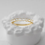 925 Silver Zircon Wedding Ring 18K Fine Jewelry