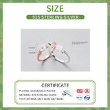 925 Silver Zircon CZ Shell Flower Ring Women Plant Jewelry