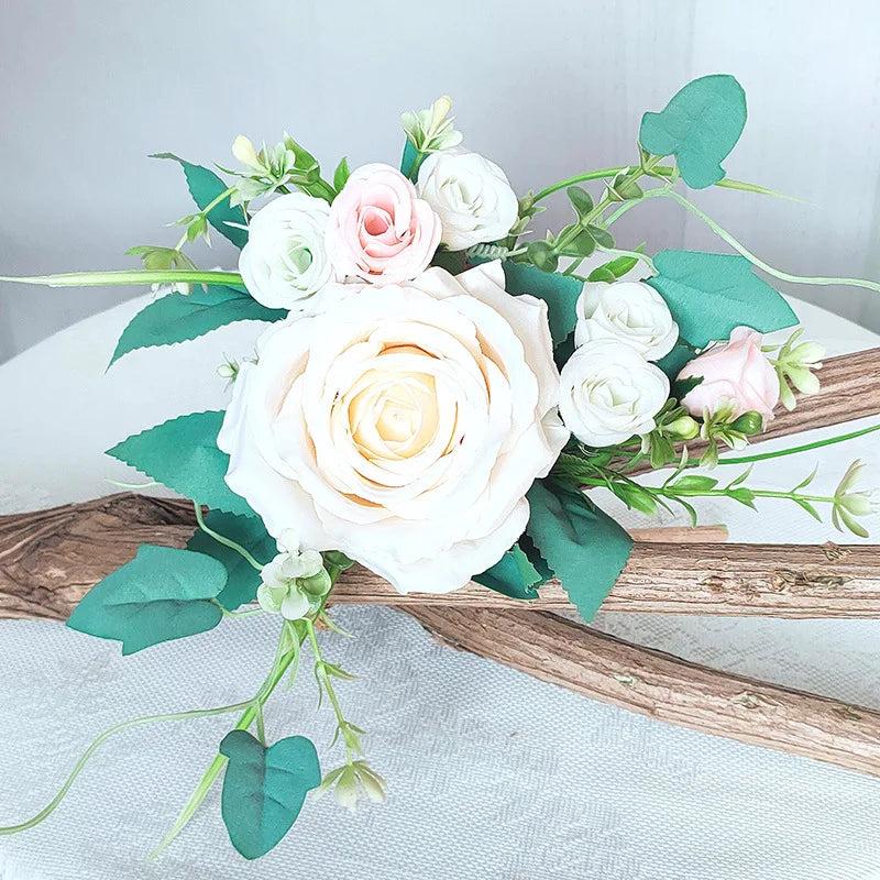 Artificial Big Rose Flower Home Wedding Garden Decoration Long Branch Bouquet