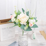 Artificial Big Rose Flower Home Wedding Garden Decoration Long Branch Bouquet