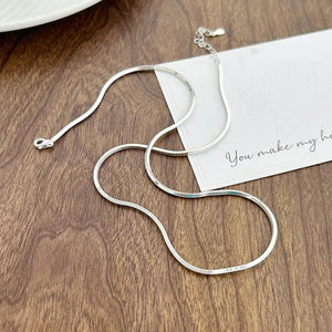 S925 Square Snake Bone Clavicle Chain for Women