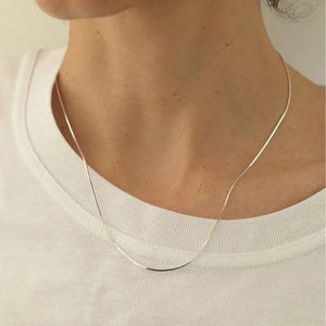 S925 Square Snake Bone Clavicle Chain for Women