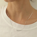 S925 Square Snake Bone Clavicle Chain for Women