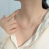 S925 Square Snake Bone Clavicle Chain for Women