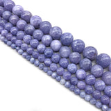 Natural Stone Beads Amethysts Purple Crystal Round Loose Beads Bracelet