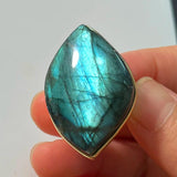 Adjustable Labradorite Stone Finger Ring