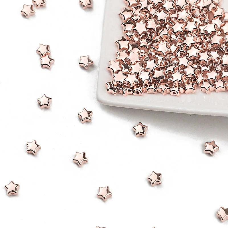 100-400pcs 6mm Star Shape CCB Beads Silver Spacer for DIY Jewelry