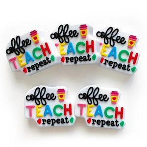 10pc TEACH Silicone Beads Teether Food-Grade Chewing Teeth DIY Chain