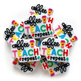 10pc TEACH Silicone Beads Teether Food-Grade Chewing Teeth DIY Chain