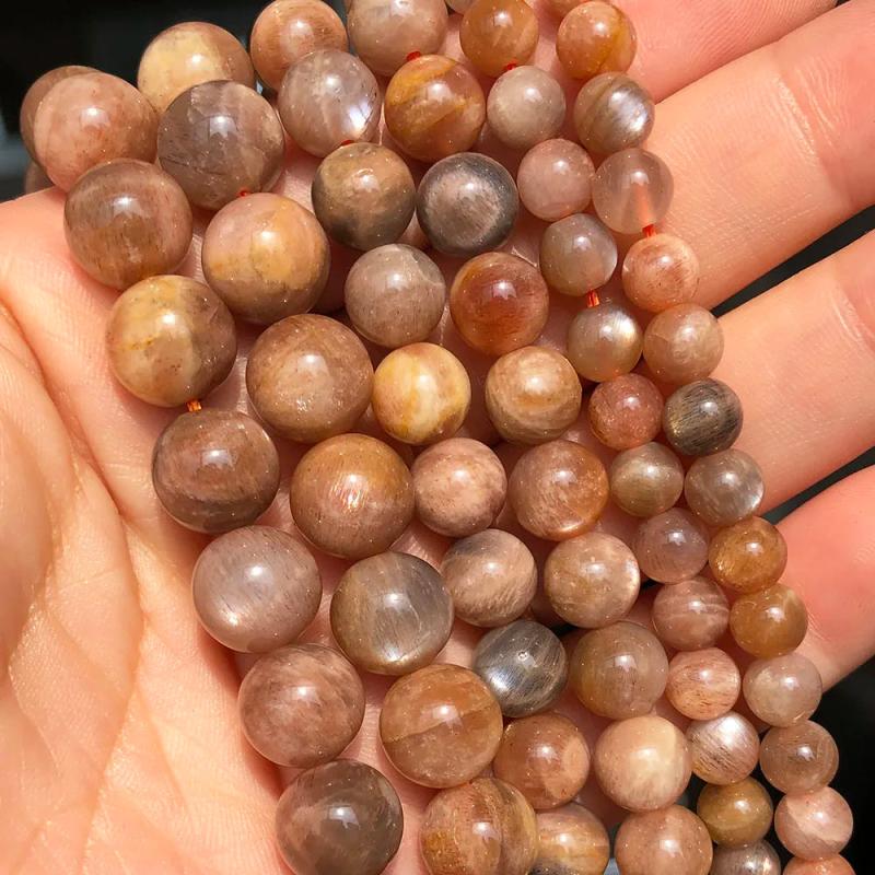 Natural Sunstone Beads Round Gem Loose Spacer Beads 15''Strand 6 8 10mm