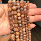 Natural Sunstone Beads Round Gem Loose Spacer Beads 15''Strand 6 8 10mm