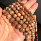Natural Sunstone Beads Round Gem Loose Spacer Beads 15''Strand 6 8 10mm