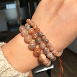 Natural Sunstone Beads Round Gem Loose Spacer Beads 15''Strand 6 8 10mm