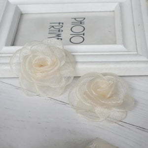 10 Pcs Chiffon Organza Rose Flower Fabric Flower Patch DIY Crafts