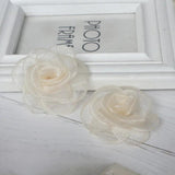 10 Pcs Chiffon Organza Rose Flower Fabric Flower Patch DIY Crafts