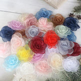 10 Pcs Chiffon Organza Rose Flower Fabric Flower Patch DIY Crafts