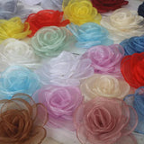 10 Pcs Chiffon Organza Rose Flower Fabric Flower Patch DIY Crafts