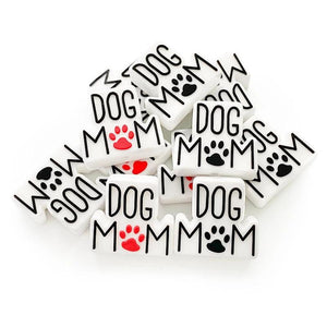 10pcs Dog Mom Silicone Teether Beads Chewing Teeth DIY Jewelry Accessories