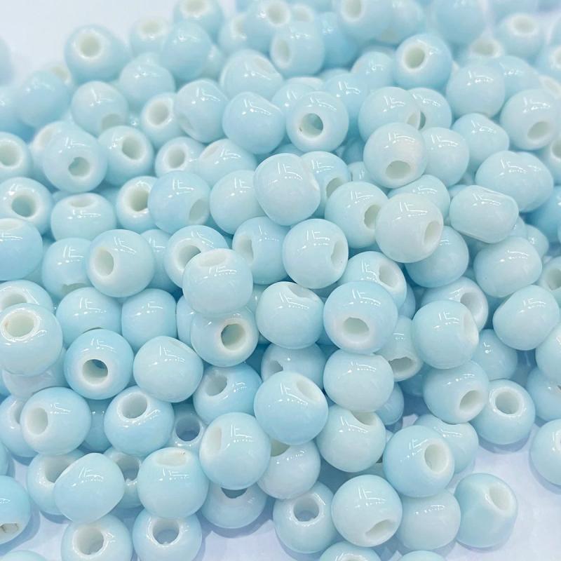 200pcs 50 Different-Colors Round Spacer Beads Ceramic Porcelain 6MM DIY Jewelry