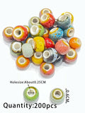 200pcs 50 Different-Colors Round Spacer Beads Ceramic Porcelain 6MM DIY Jewelry
