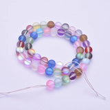 6MM Matte Flash Mermaid Bead DIY Round Glitter Moonstone Bracelet
