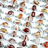 10Pcs/Lot Multicolored Stone Finger Rings For Women Jewelry