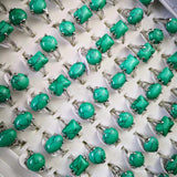 10Pcs/Lot Multicolored Stone Finger Rings For Women Jewelry
