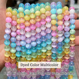 Dyed Selenite Stone Beads 8mm Round Gypsum Loose Spacer Bead Jewelry Making