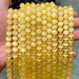 Dyed Selenite Stone Beads 8mm Round Gypsum Loose Spacer Bead Jewelry Making