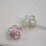 Pink Mix Flower Lampwork Glass Beads for Jewelry Making
