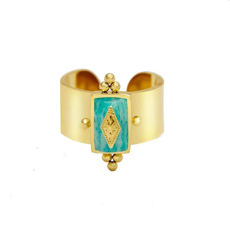 Vintage Stainless Steel Shell Evil Eyes Ring For Women