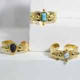Vintage Stainless Steel Shell Evil Eyes Ring For Women