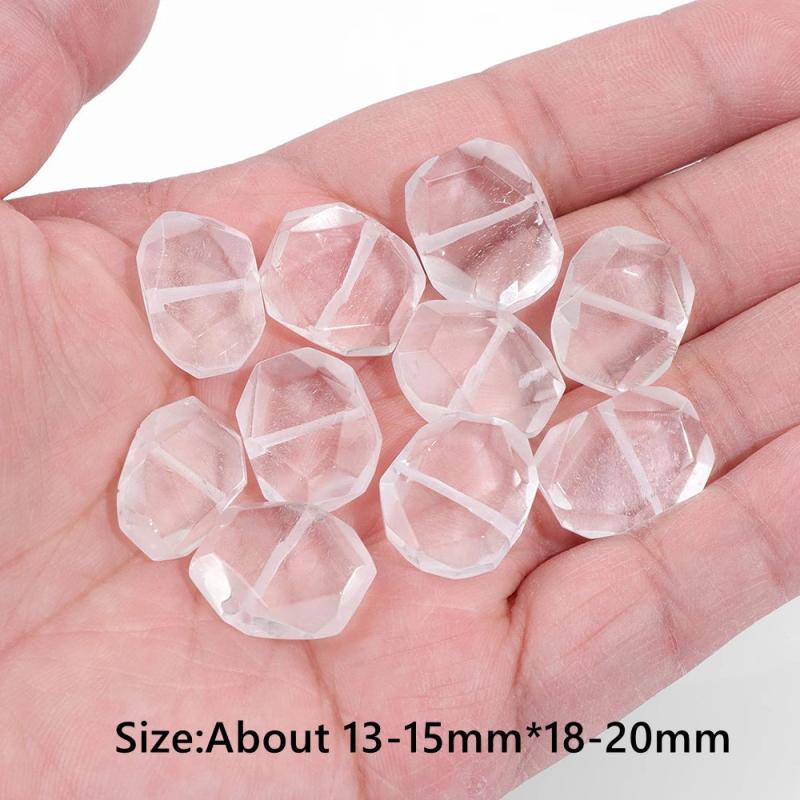 Faceted Square Stone Pendant Beads for Jewelry Making