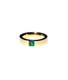 Emerald Ring Green Zircon Stainless Steel Women Engagement Jewelry