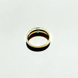 Emerald Ring Green Zircon Stainless Steel Women Engagement Jewelry