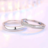 925 Silver Needle Women's Opening Ring Anniversary Wedding