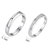 925 Silver Needle Women's Opening Ring Anniversary Wedding