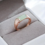 Vintage Style Square Zircon Ring for Women, Mist Green 585 Jewelry
