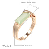 Vintage Style Square Zircon Ring for Women, Mist Green 585 Jewelry