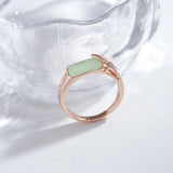 Vintage Style Square Zircon Ring for Women, Mist Green 585 Jewelry