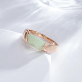 Vintage Style Square Zircon Ring for Women, Mist Green 585 Jewelry