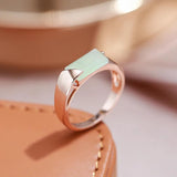 Vintage Style Square Zircon Ring for Women, Mist Green 585 Jewelry