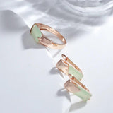 Vintage Style Square Zircon Ring for Women, Mist Green 585 Jewelry