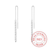 925 Sterling Silver Tassel Long Drop Earring for Women Piercing Jewelry