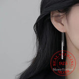 925 Sterling Silver Tassel Long Drop Earring for Women Piercing Jewelry