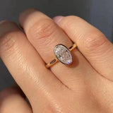 Oval Cut Crystal CZ Engagement Ring for Women Wedding Jewelry Gift