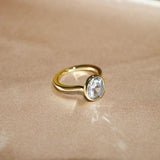 Oval Cut Crystal CZ Engagement Ring for Women Wedding Jewelry Gift