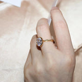 Oval Cut Crystal CZ Engagement Ring for Women Wedding Jewelry Gift